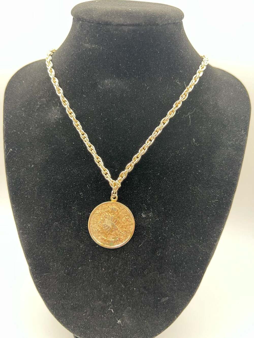 Vintage Sarah Coventry Scorpio Zodiac Pendant Necklace